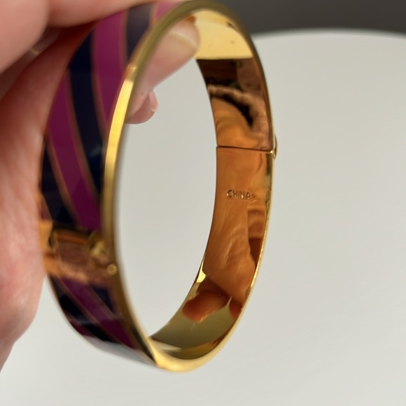 Coach Poppy Striped Hinge Bracelet Blue & Purple gold-plated brass - Picture 6 of 8